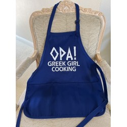 OPA! Greek Girl Cooking Apron - 24" Long Medium Length